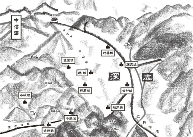 『哄う合戦屋』巻頭地図：ワタナベケンイチ