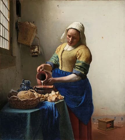 フェルメールの代表作のひとつ『牛乳を注ぐ女』（アムステルダム国立美術館収蔵）